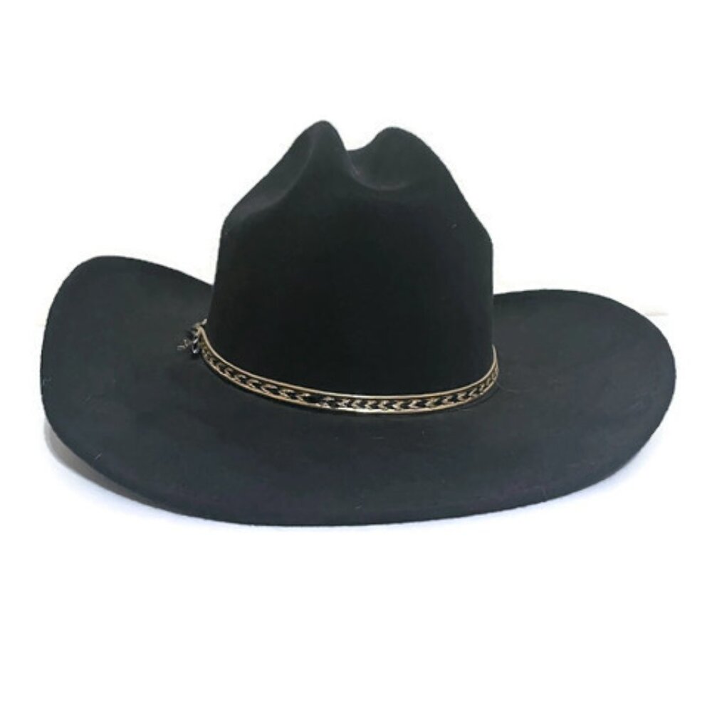 Vintage U.S. Cavalry Black Hat with Gold Details - Picture 5 of 6